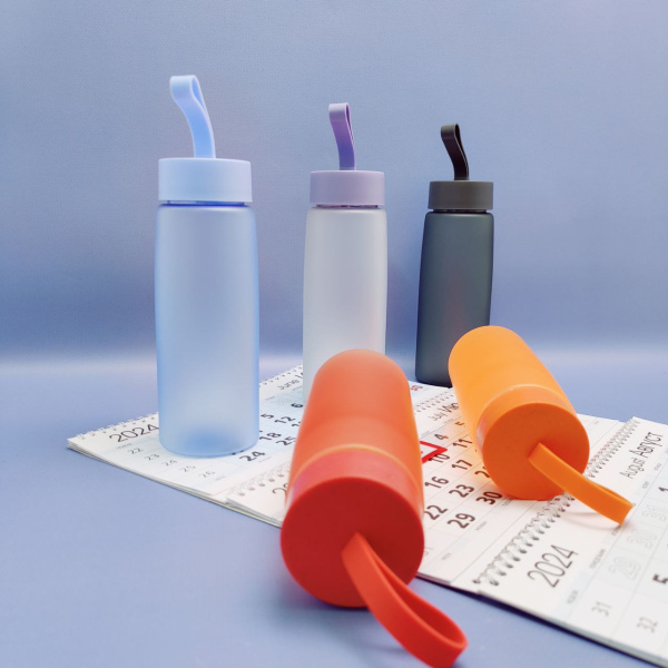 Бутылка для воды Flappy 500 мл. с ремешком, покрытие  Soft touch